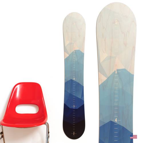 Blue Mountain Snowboard Growth Chart / Wooden Height Chart / Child Wood Growth Chart / Snowboard decor / Snowboarder kid