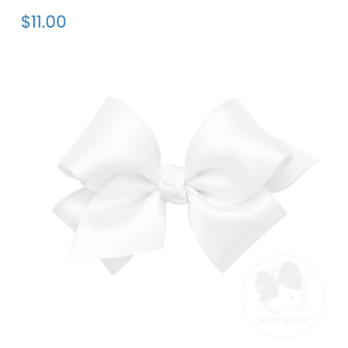 Small French Satin Girls Hair Bow (Knot Wrap) - LT PINK | Wee Ones Hair Bows & Accessories