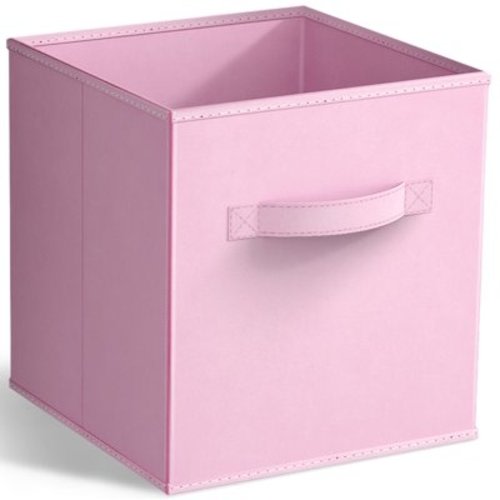Sorbus Collapsible Fabric Cube Storage Bin (10.5" x 10.5"), Pastel Pink