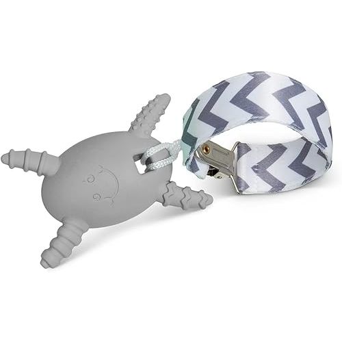 The Official Molar Magician Baby Teether - Freezable Molar Teething Toy for Your Baby and Toddler - Made in The USA by The Teething Egg Gray