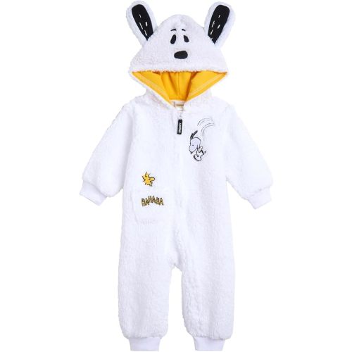 PEANUTS Baby Cozy Sherpa Zip Up Cosplay Coverall Newborn to Infant Sizes (Newborn - 24 Months)