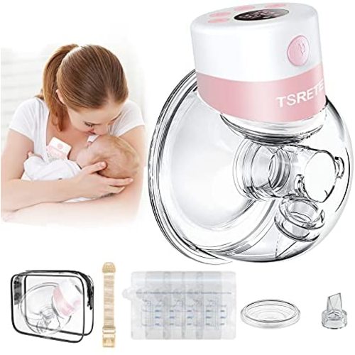 Breast Pump Electric,Wearable Breast Pump,Hands Free Breast Pump,Portable Breast Pump with 2 Modes,9 Levels,LCD Display,Memory Function Rechargeable Single Milk Extractor with Massage Mode-27mm Flange