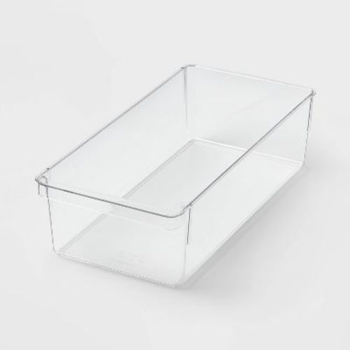 Large Narrow Fridge And Pantry Organizer Bin - Brightroom™: Clear Bpa-free Petg, Freezer-safe, Hand Washable