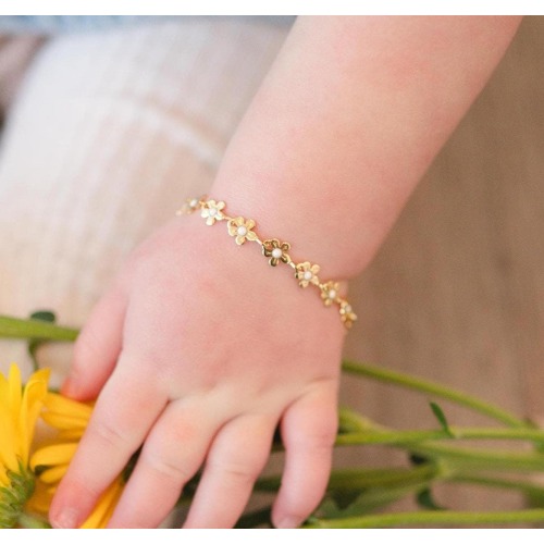 flower chain bracelet, flower bracelet, baby bracelets- mom and me bracelets, girl bracelets, gifts for kids