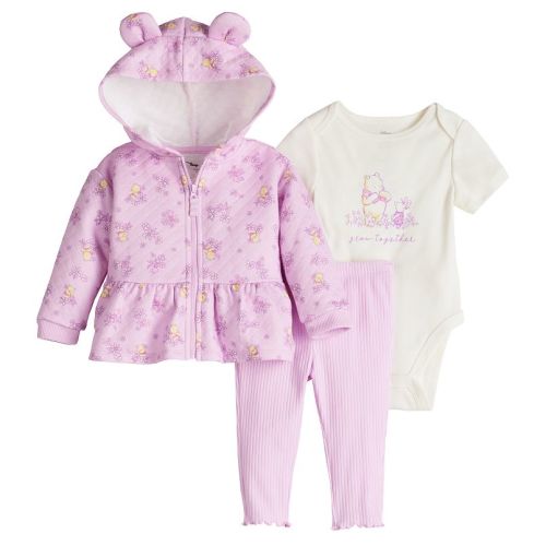 Disney's Winnie the Pooh Baby Girl Romper, Hoodie, & Leggings Set by Jumping Beans®
