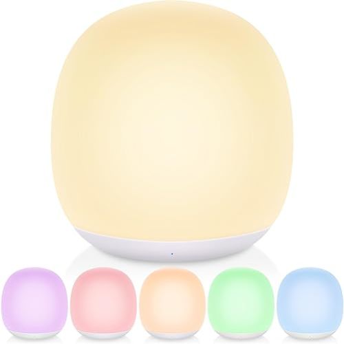 Night Light for Kids, Night Light for Baby Nursery, Color Changing&Dimmable Touch Control Egg Lamp Portable, Toddler Nightlight Silicone Lamp with Timer for Bedside, Camping, Easter (Blue)