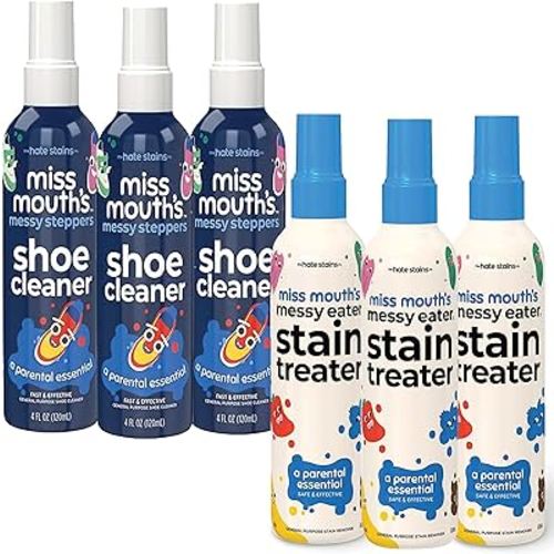 Miss Mouth's Messy Eater Stain Treater 3 Pack and Messy Steppers Shoe Cleaner 3 Pack