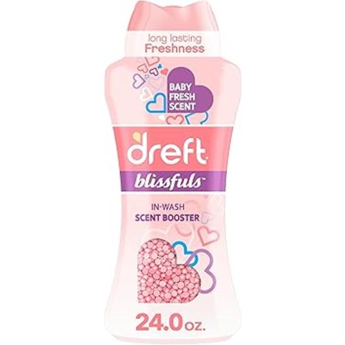 Dreft Blissfuls In-Wash Laundry Scent Booster Beads, Baby Fresh Scent, 24 oz