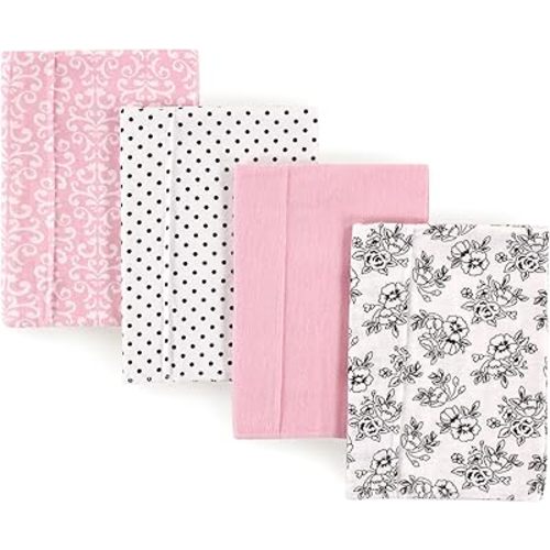Hudson Baby Unisex Baby Cotton Flannel Burp Cloths, Toile, One Size