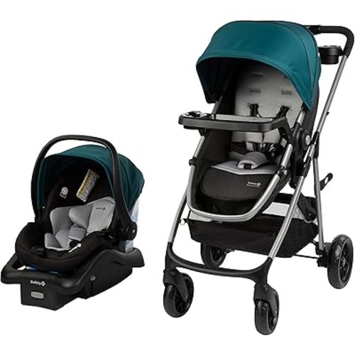 Safety 1st Grow and Go Flex 8-in-1 Car Seat Stroller Combo, Baby Stroller Travel Systems for Infants 4-30 lbs, Stroller and Carseat Combo Set, Forest Tide
