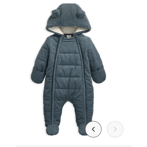 Quilted Cord Pramsuit - Blue