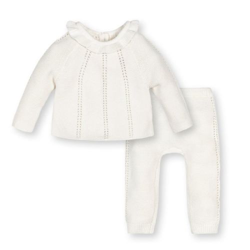 Hope & Henry Layette Baby Organic Pointelle Sweater and Legging Set, Infant