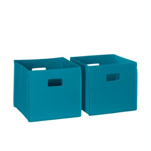 RiverRidge Kids' 2pc Fabric Collapsible Storage Cube Organizers with Handles for Playroom Organization