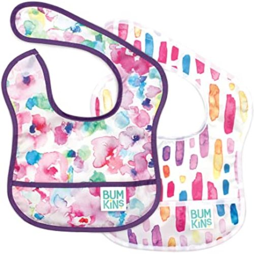 Bumkins Starter Bib, Baby Bib Infant, Waterproof Fabric, Fits Infants and Babies 3-9 Months