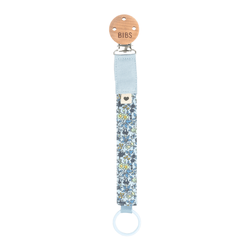 BIBS x LIBERTY Pacifier Clip - Chamomile Lawn Baby Blue