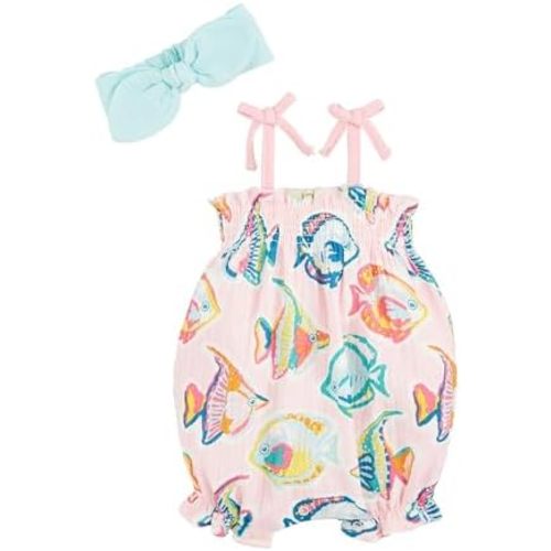 Mud Pie Unisex Baby Baby Girl Rainbow Fish Bubble & Headband ;