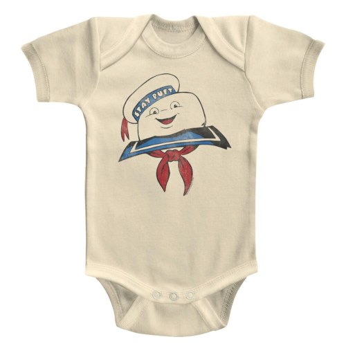 Ghostbusters Baby Onesie Stay Puft Marshmallow Man Head Cotton Bodysuit Cartoon Lover Infant Unisex Gift Vintage TV Show Baby Romper