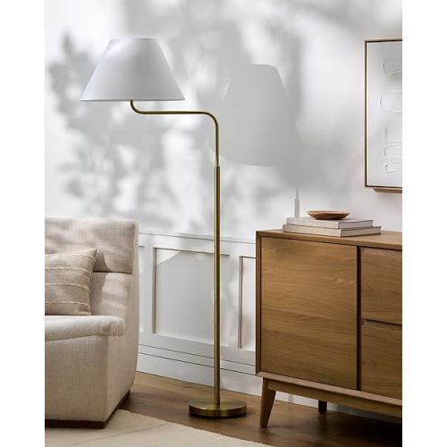 Mark&Day Floor Lamps, Dangelo Modern Metallic - Brass Floor Lamp for Living Room, Bedroom or Office (61" H x 18" W x 29" D)
