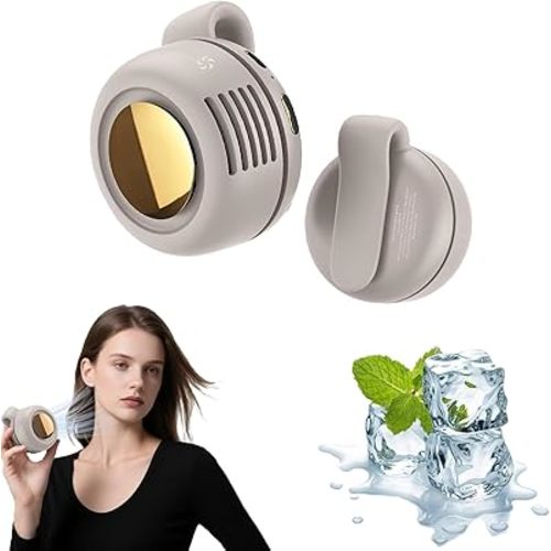 Portable Silent Mini Bladeless Fan Clip On,Mini Clip on Fan for Shirt & Waist, Portable Small Whirlwind Bladeless Fans,Suitable for Outdoor & Travel & Office,Travel Accessories (White)