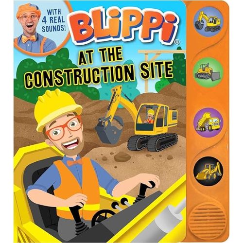 Blippi: At the Construction Site (4-Button Sound Books) Board book – Touch & Feel, July 7, 2020
