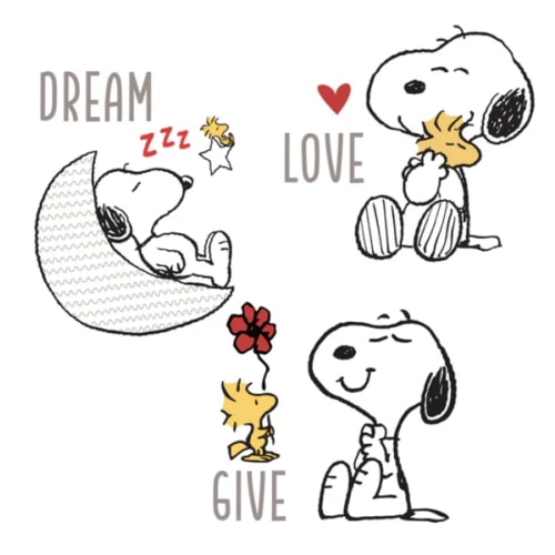 Snoopy Love Wall Decals/Stickers w/ Woodstock, Stars, & Moon – Lambs & Ivy