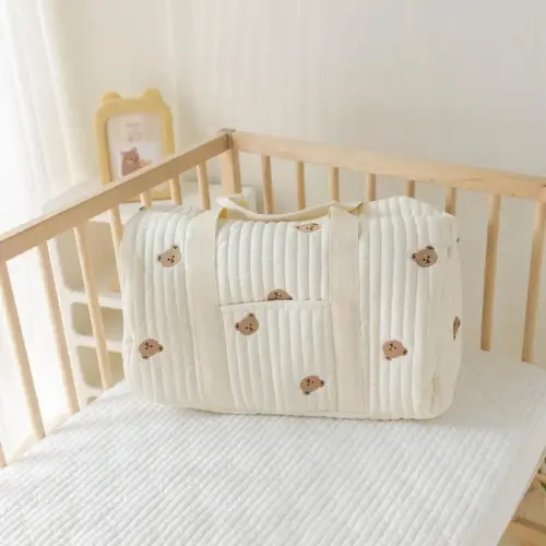Cute Bear & Rabbit Embroidery Diaper Bag, Large Capacity Lightweight - TikTok Shop