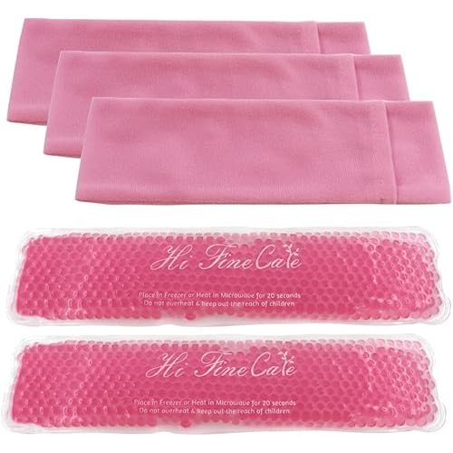 Perineal Cooling Pad, Postpartum Cold Packs Gel Bead Ice Pack Cold Therapy for Women After Pregnancy and Delivery, 2 Ice Pack and 3 Cover (Pink)