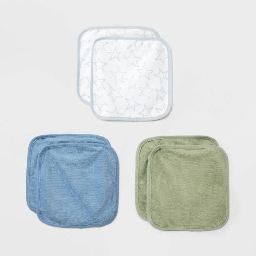 Baby 6pk Washcloth Set - Cloud Island™ Gray