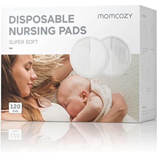 Momcozy Super Soft Nursing Pads Disposable, Fast Absorbent 120 Count Breast Pads for Breastfeeding, Extra Fit & Leak-Proof Nipple Pads, Portable