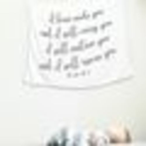 Organic Swaddle + Wall Art - Isaiah 46:4