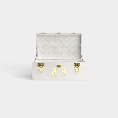 Mini Classic Trunk - White - Briarcliff Bows / Embroidery (Gianna) in light pink