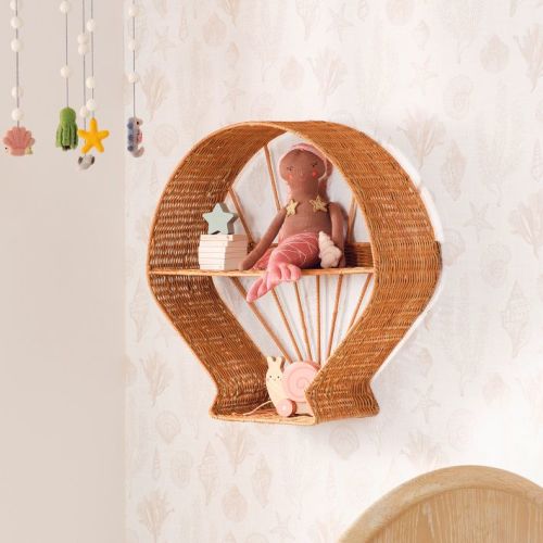 Shell Rattan Shelf (25")