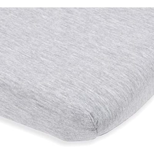 Joey + Joan Pack and Play Sheet Fitted – Compatible with 4moms Breeze Plus Playard & Breeze Go Playard – Fits Up to 30 x 43 Inch Mattress Without Bunching – Heather Grey