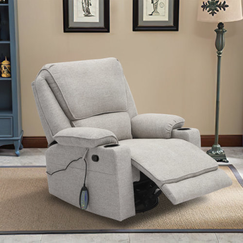 Latitude Run® Swivel Rocker Recliner With Massage And Heated Functions, Single Relining Sofa & Reviews | Wayfair