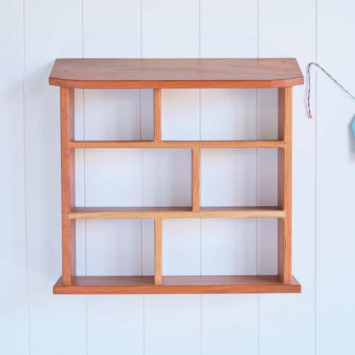 Curio Wall Shelf - House Design - All Cherry Wood - 18" L x 5" D x 17" H