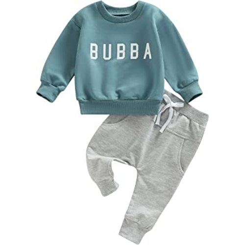 Bingqiling Toddler Sweatsuit Fall Outfits Baby Boy Winter Clothes Letter Print Long Sleeve Crewneck Sweatshirt and Pant Sets