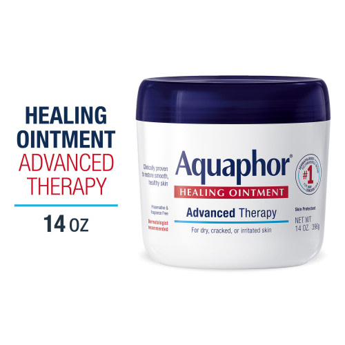 Aquaphor Healing Ointment Advanced Therapy, Skin Protectant for Dry, Compromised Skin, 14 oz Jar