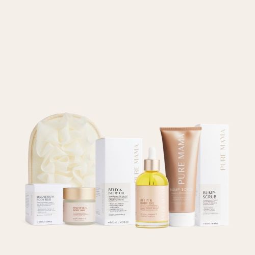 PREGNANCY CARE SET - FREE Body Scrub Mit & Keepsake Box – PURE MAMA Skincare USA