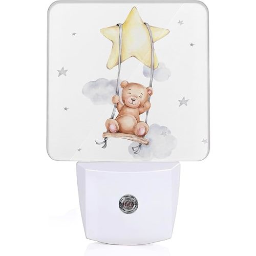 Teddy Bear Night Light, Cute Night Light Plug into Wall with Dusk to Dawn Sensor, LED Lamp Energy Saving Lights for Men Women Boys Girls,Lamp for Bedroom Bathroom Hallway