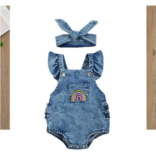 Denim On Denim Romper - Shop Online at Belle Baby | Belle Baby
