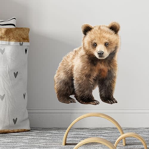 Lifelike Bear Wall Stickers for Nursery Little Bear Animal Wall Decal Stickers Peel and Stick Wall Art Home Decor Wall Stickers for Living Room Bedroom Bathroom Classroom Library
