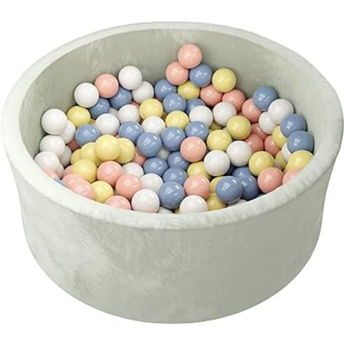 Amazon.com: Pippin&Co Baby Ball Pit with 250 Balls + Storage Bag - Soft Memory Foam Ball Pit with Washable Velvet Cover - Ball Pits for Toddlers 1-3 and Kids Ball Pit for Indoor/Outdoor Use. : Toys & Games