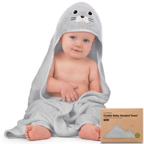 Keababies Cuddle Baby Hooded Towel, Organic Baby Bath Towel, Hooded Baby Towels, Baby Beach Towel For Newborn, Kids (lamb)