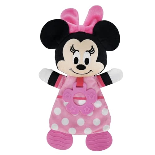 Kids Preferred Disney Baby Minnie Mouse Plush and Sensory Crinkle Teether Toys for Newborn Baby Boys and Girls 11 inches