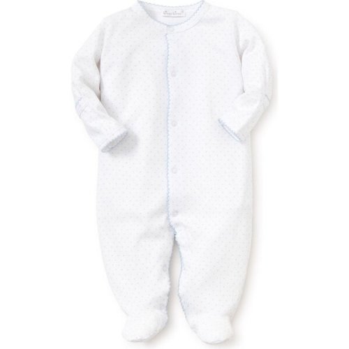 New Dots Footie, White/Blue - Maisonette
