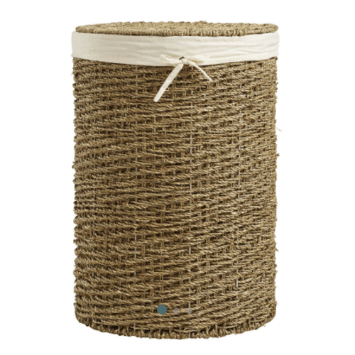 Trista Round Seagrass Laundry Hamper with Liner - World Market