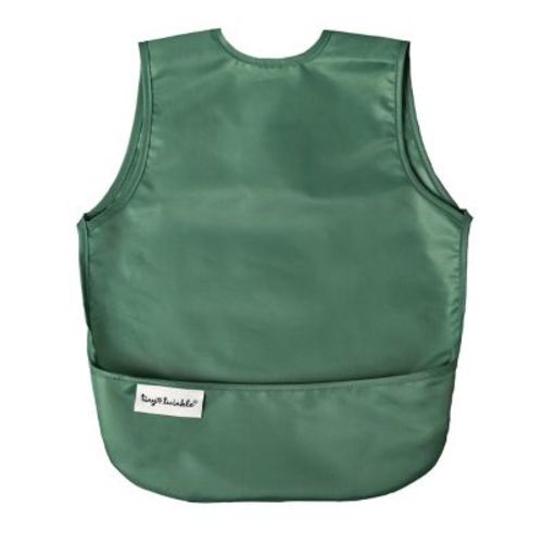 Tiny Twinkle Mess-proof And Waterproof Baby Bib/apron, Machine Washable And Bpa-free (black Checkers, Small 6-24 Months)