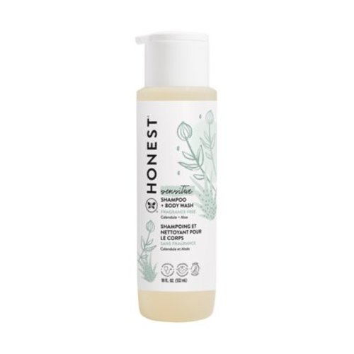 The Honest Company, Shampoo + Body Wash, Fragrance Free, Sensitive, 18.0 Fl. Oz.
