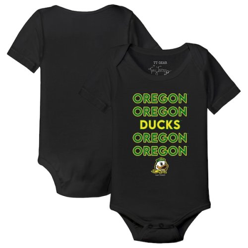 Infant Tiny Turnip Black Oregon Ducks Stacked Bodysuit