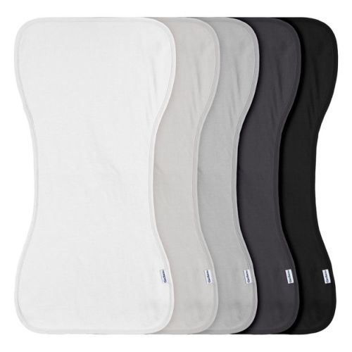 Gerber Baby Neutral Burp Cloths - White Black - One Size Fits Most - 5-pack